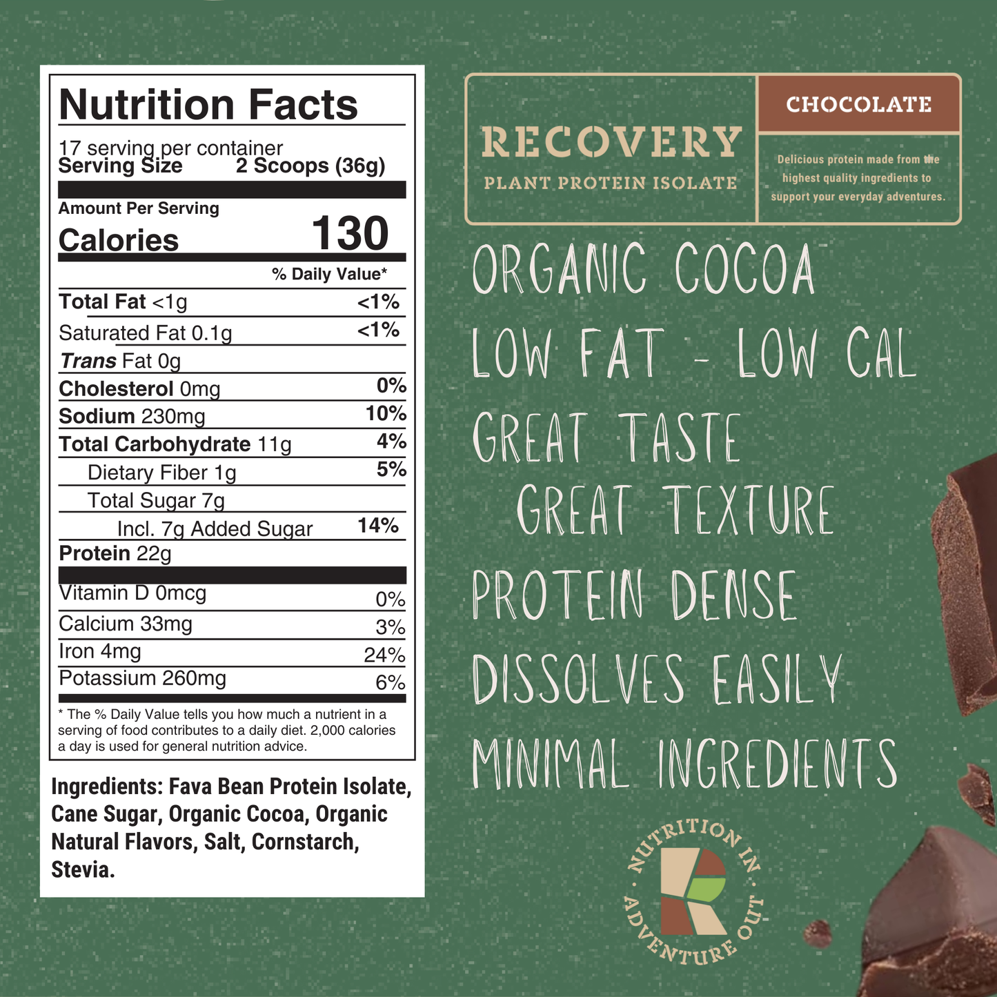 Realand Nutrition- Recovery Plant Protein in Chocolate