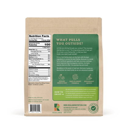 Realand Nutrition- Recovery. Grass-Fed Whey Protein Isolate.